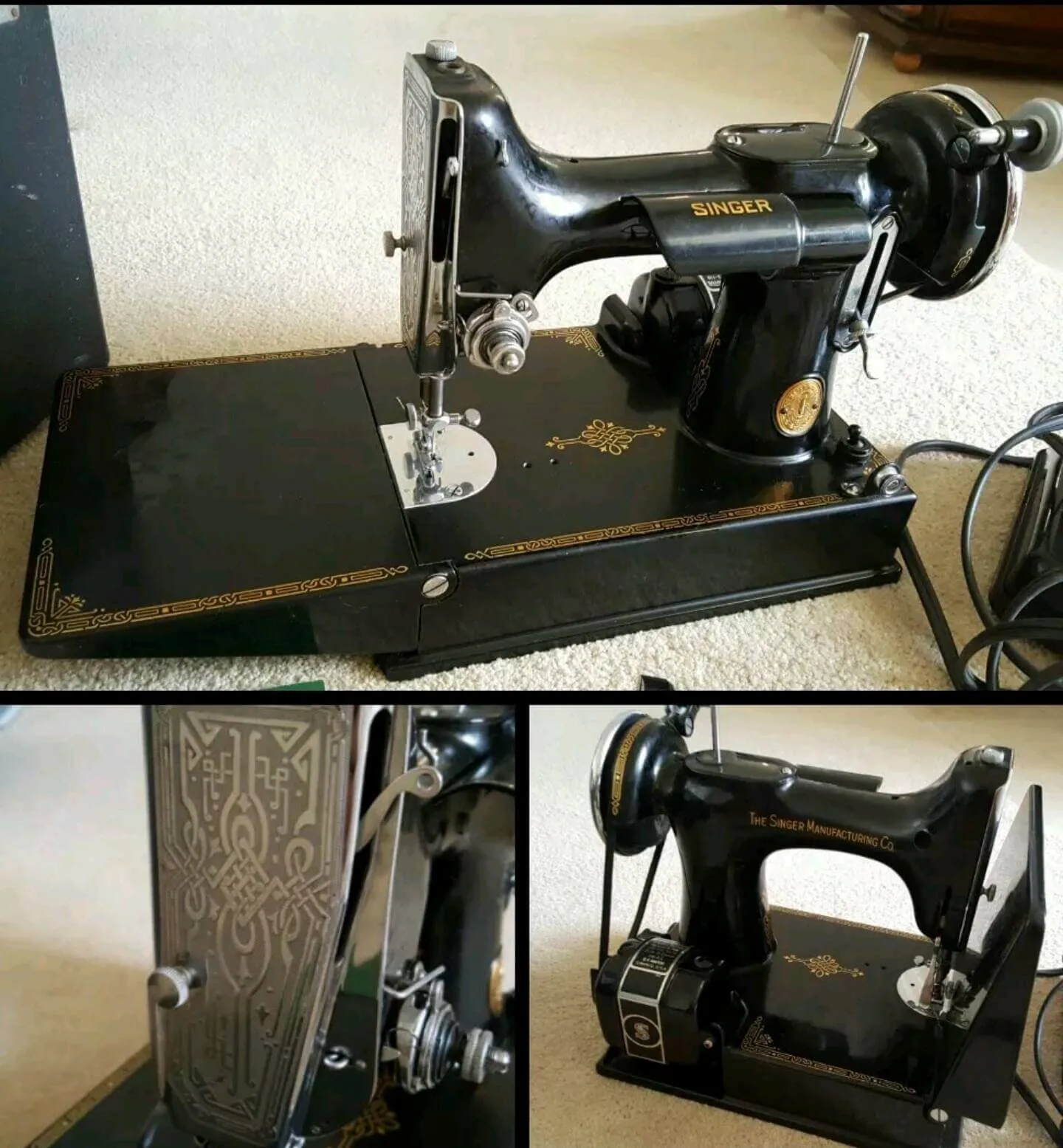 Black Vintage Sewing Machine Full